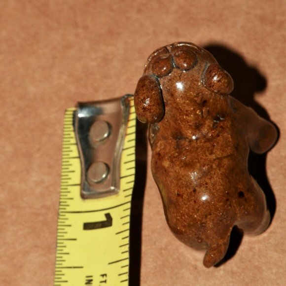 Vintage miniature brown cat pottery figurine - nc estate - Picture 5 of 5